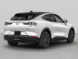 Rear view of a 2025 Ford Mustang Mach-E.
