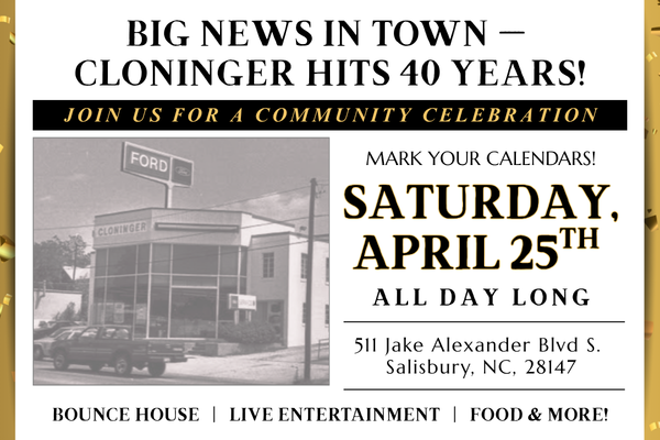 Join Cloninger for a celebration of 40 years in the community.