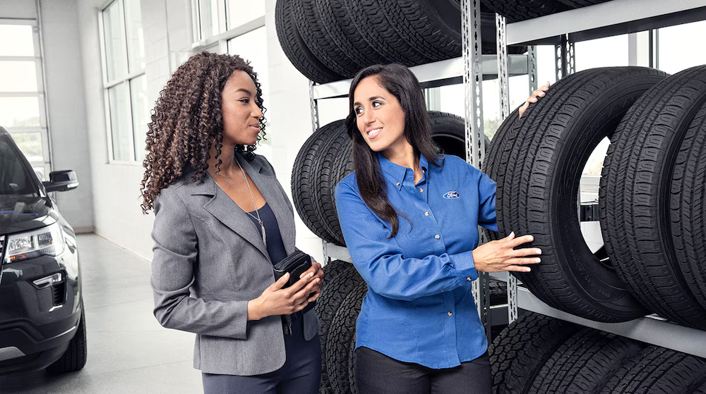 women with tire