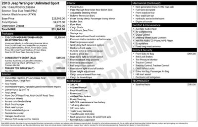 2013 Jeep Wrangler Unlimited Sport