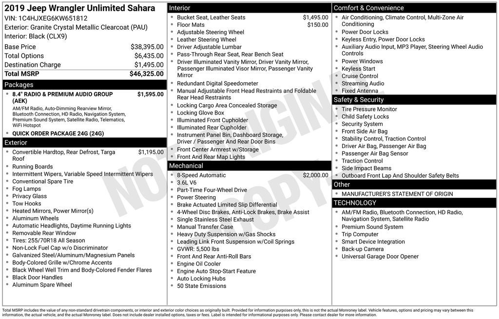 2019 Jeep Wrangler Unlimited Sahara