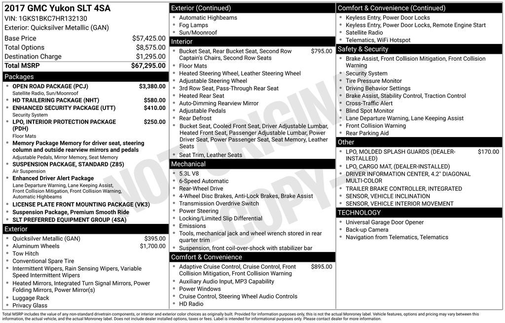 2017 GMC Yukon SLT