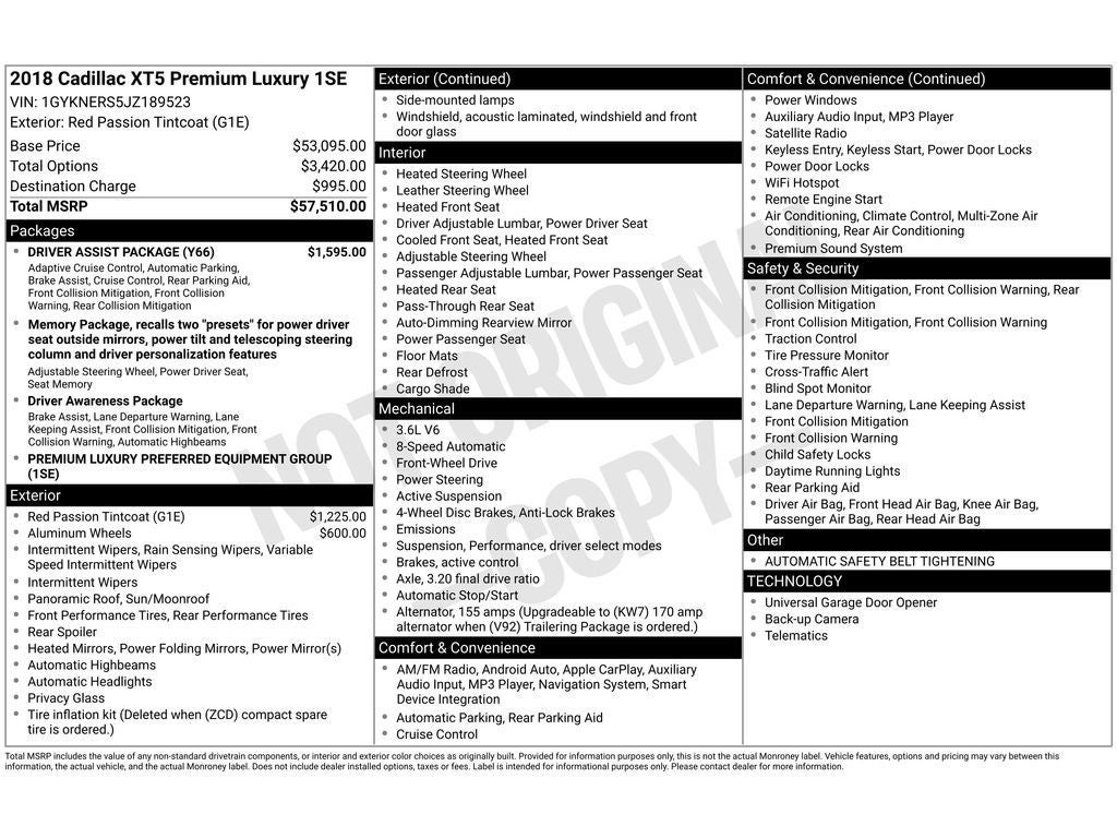 2018 Cadillac XT5 Premium Luxury FWD