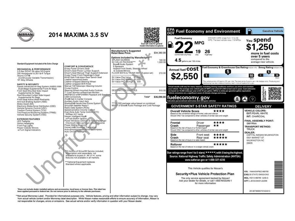 2014 Nissan Maxima 3.5 SV