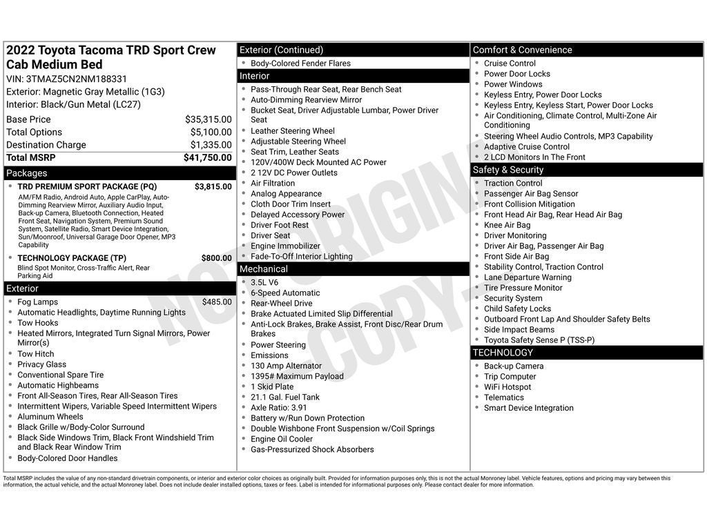 2022 Toyota Tacoma TRD Sport