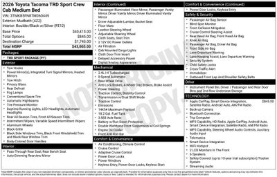 2026 Toyota Tacoma TRD Sport