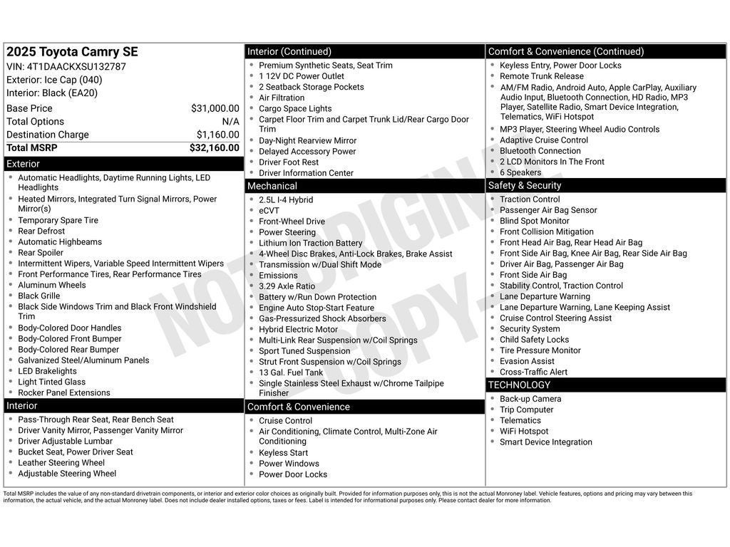 2025 Toyota Camry SE