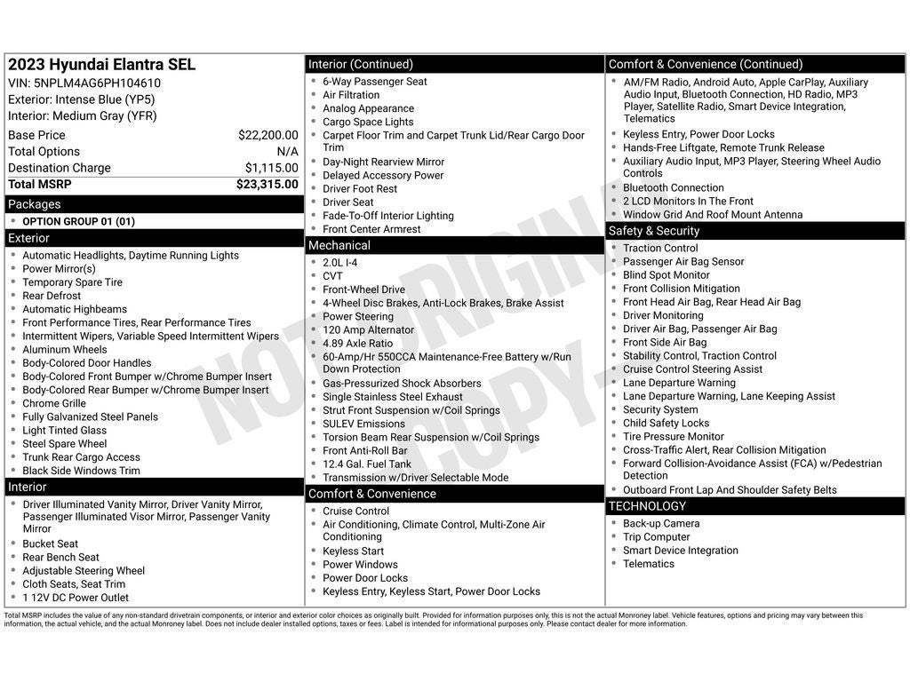 2023 Hyundai Elantra SEL