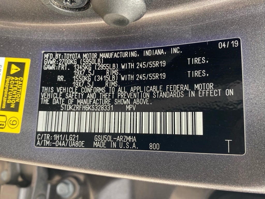 2019 Toyota Highlander SE Nightshade