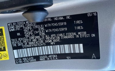 2016 Toyota Highlander Limited Platinum V6