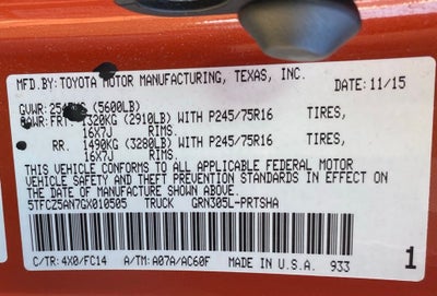 2016 Toyota Tacoma SR V6