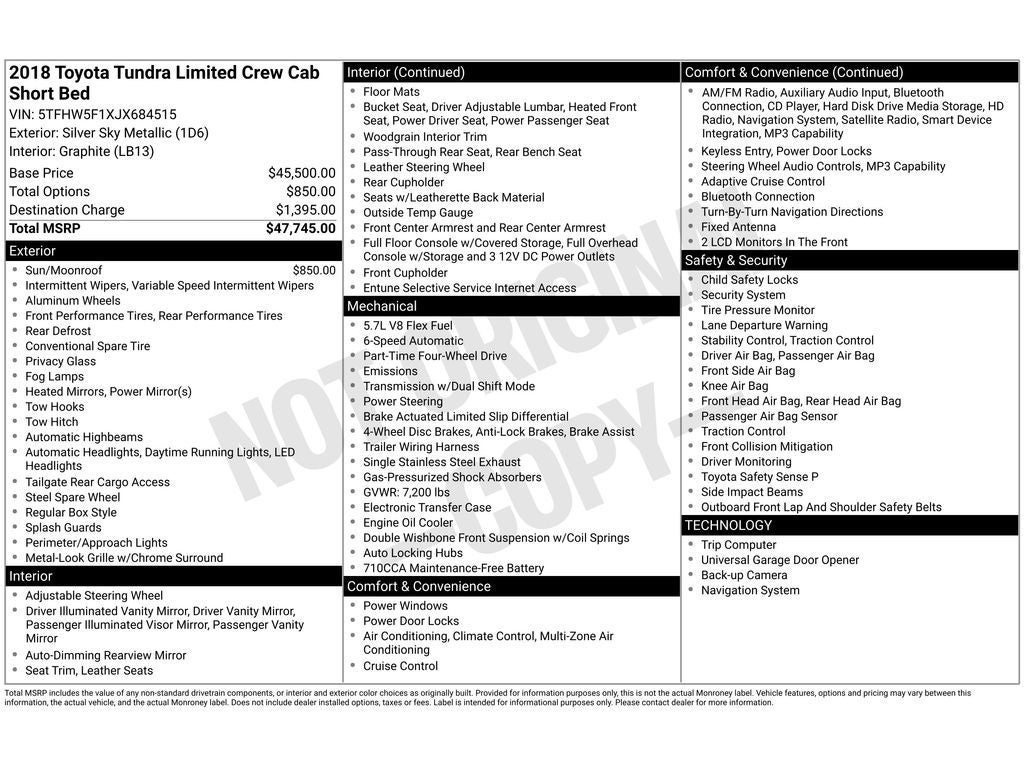 2018 Toyota Tundra Limited