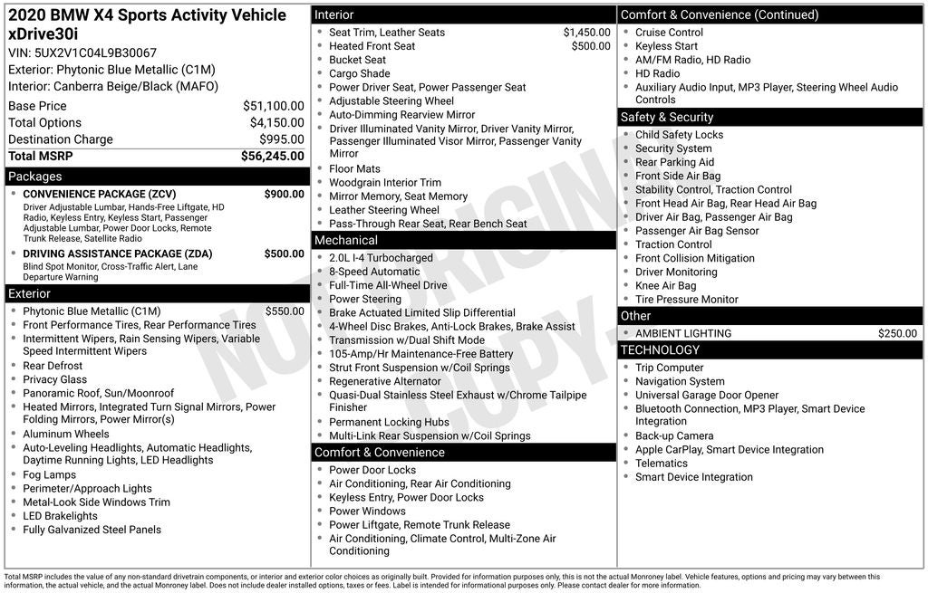 2020 BMW X4 xDrive30i