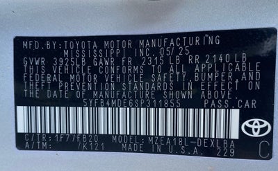 2025 Toyota Corolla LE