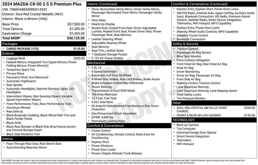 2024 Mazda Mazda CX-50 2.5 S Premium Plus Package