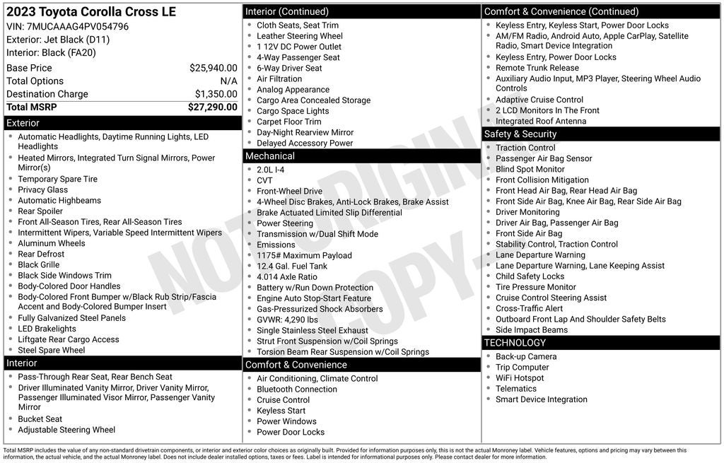 2023 Toyota Corolla Cross LE