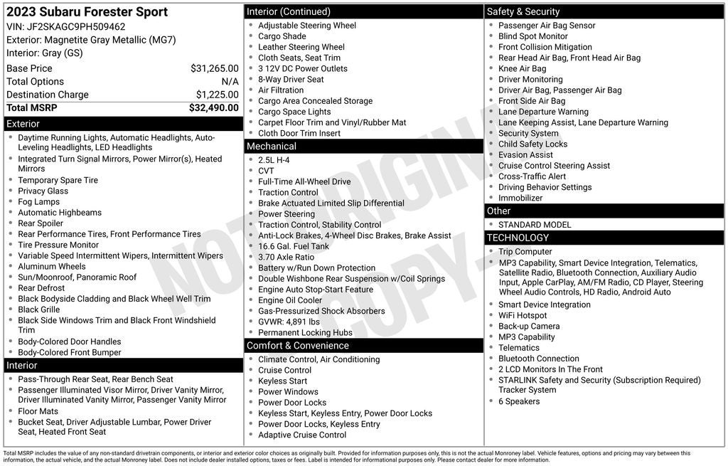 2023 Subaru Forester Sport