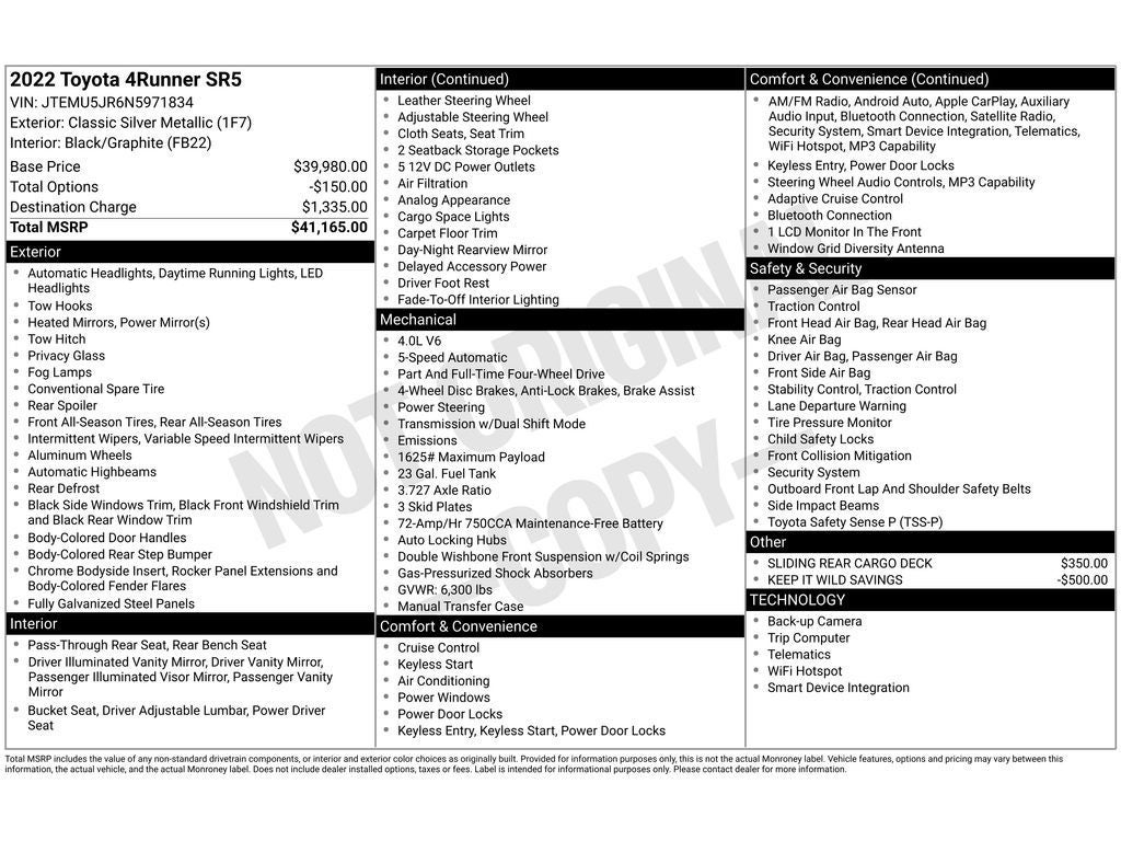2022 Toyota 4Runner SR5