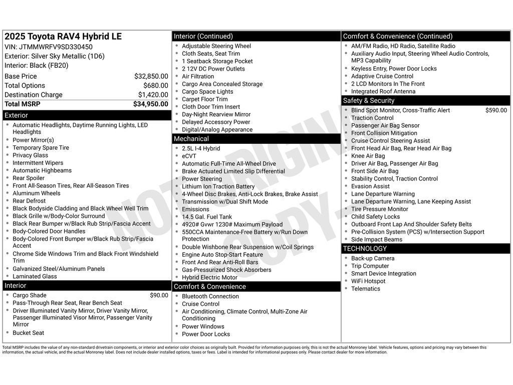 2025 Toyota RAV4 Hybrid Hybrid LE