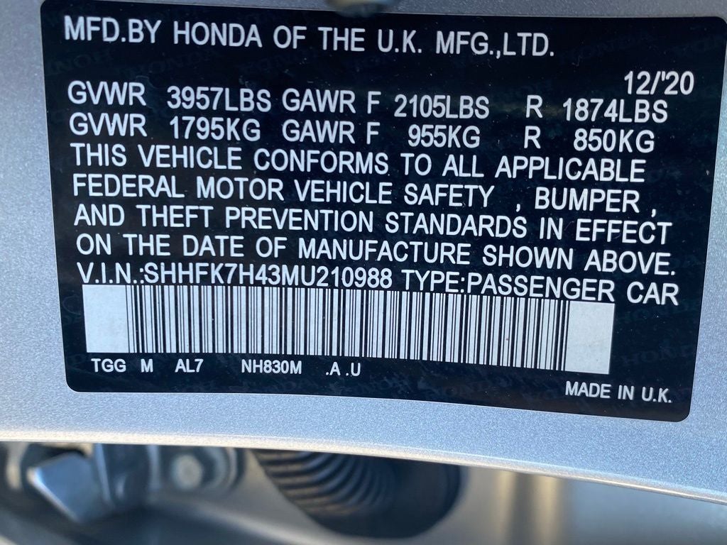 2021 Honda Civic Sport