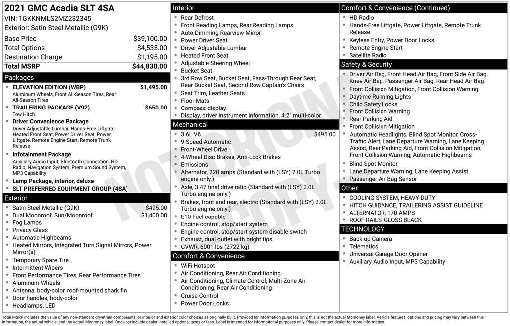 2021 GMC Acadia SLT