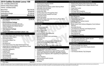 2019 Cadillac Escalade Luxury