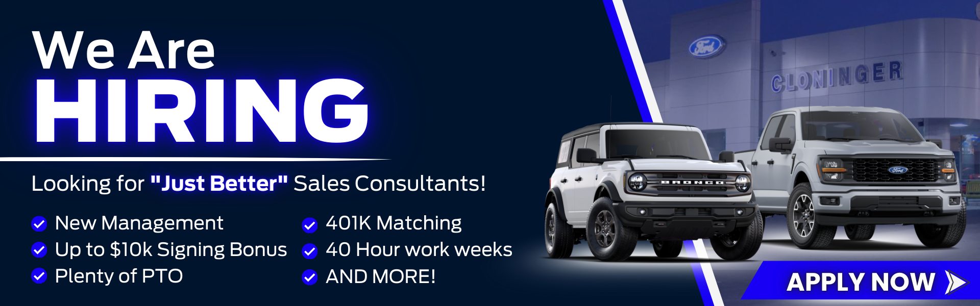 Hiring Ford Sales Consultants 