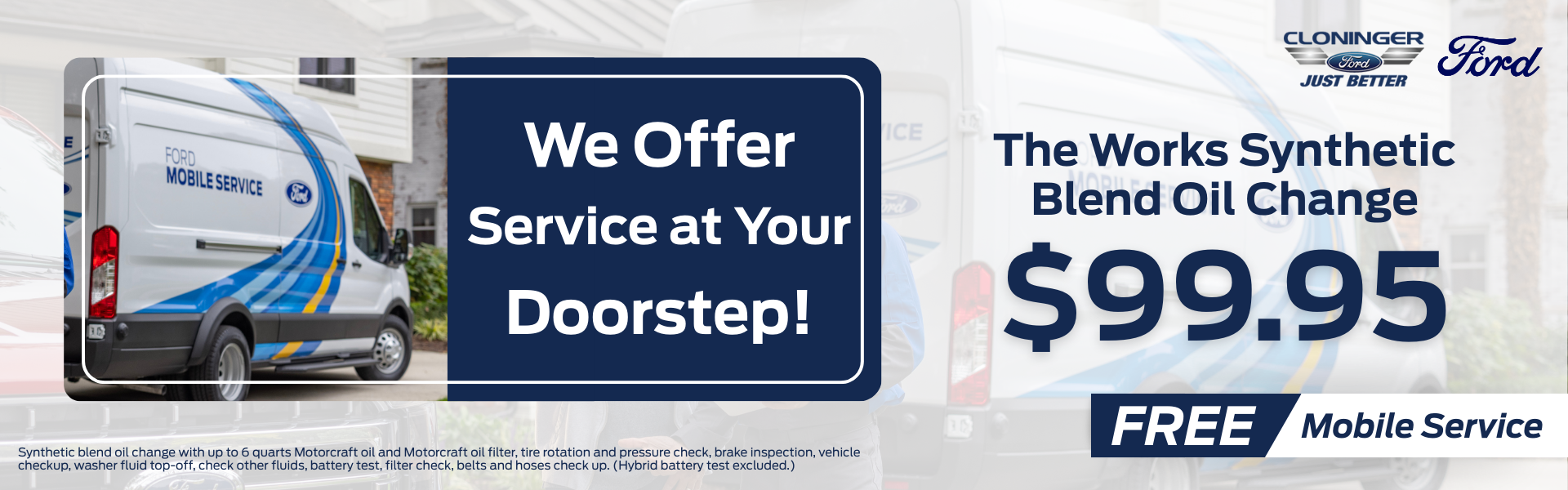 $99.95 The Works Synthetic Blend Oil Change