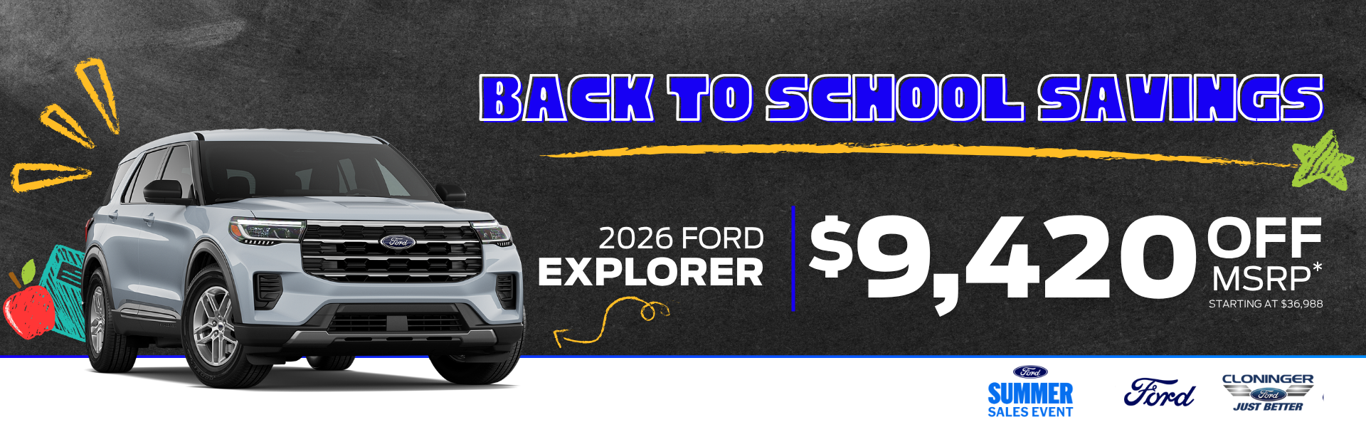 Get up to $9,240 off MSRP on 2026 Explorer