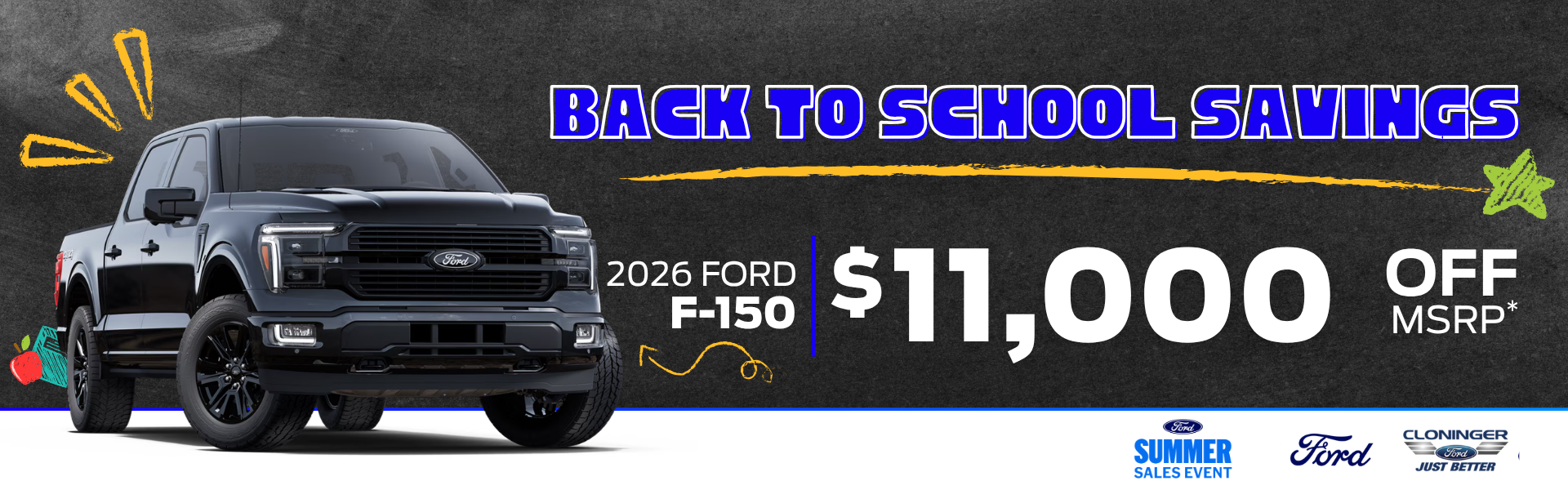 Get up to $11,000 off MSRP on 2026 F-150