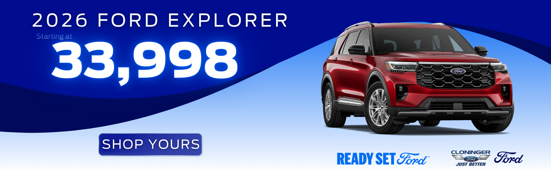 New 2026 Explorer starting at $33,998