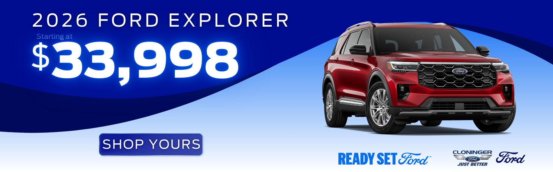 New 2026 Explorer starting at $33,998