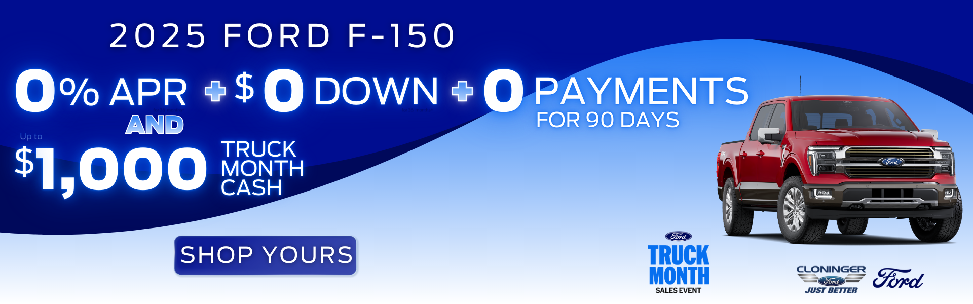 Get 0% APR, $0 down, 0 payments for 90 days + $1,000 