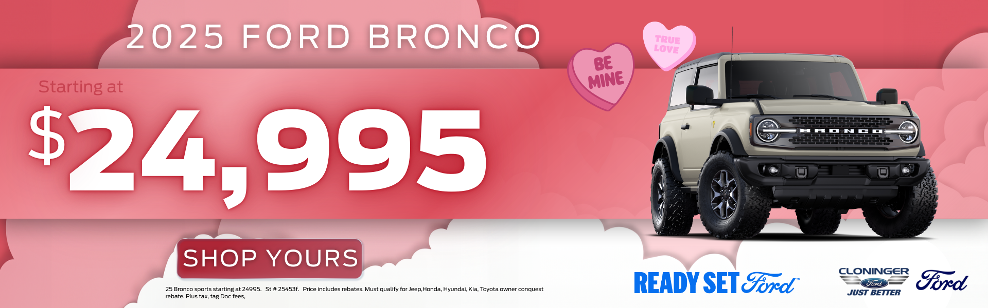 2025 Ford Bronco starting at $24,995