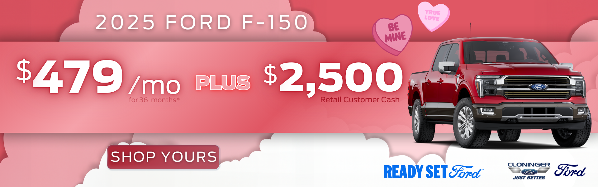 Lease a 2025 Ford F-150 for $479/mo plus customer cash