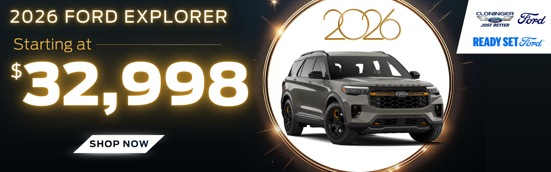 2026 Ford Explorer starting at $32,998