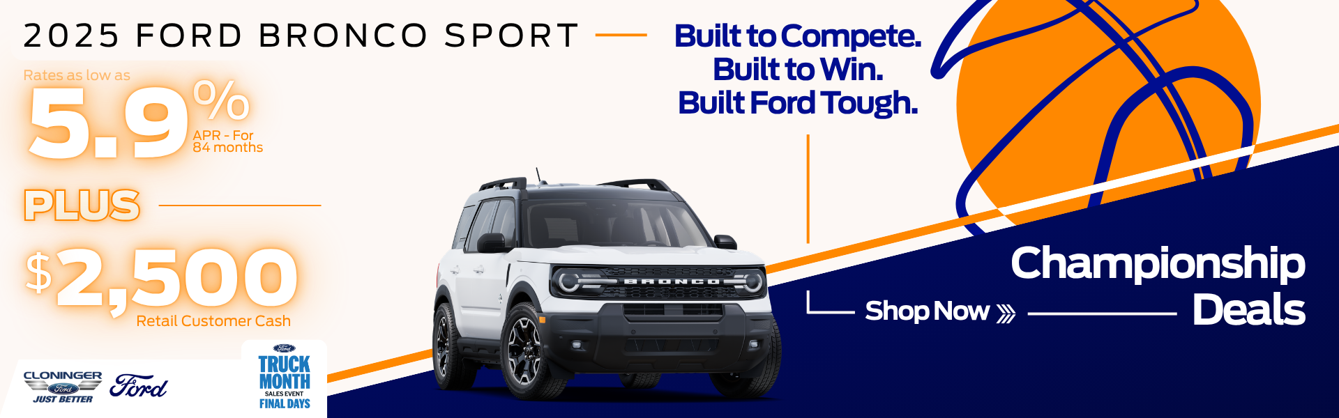 Get 5.9% APR for 84 mos. + customer cash