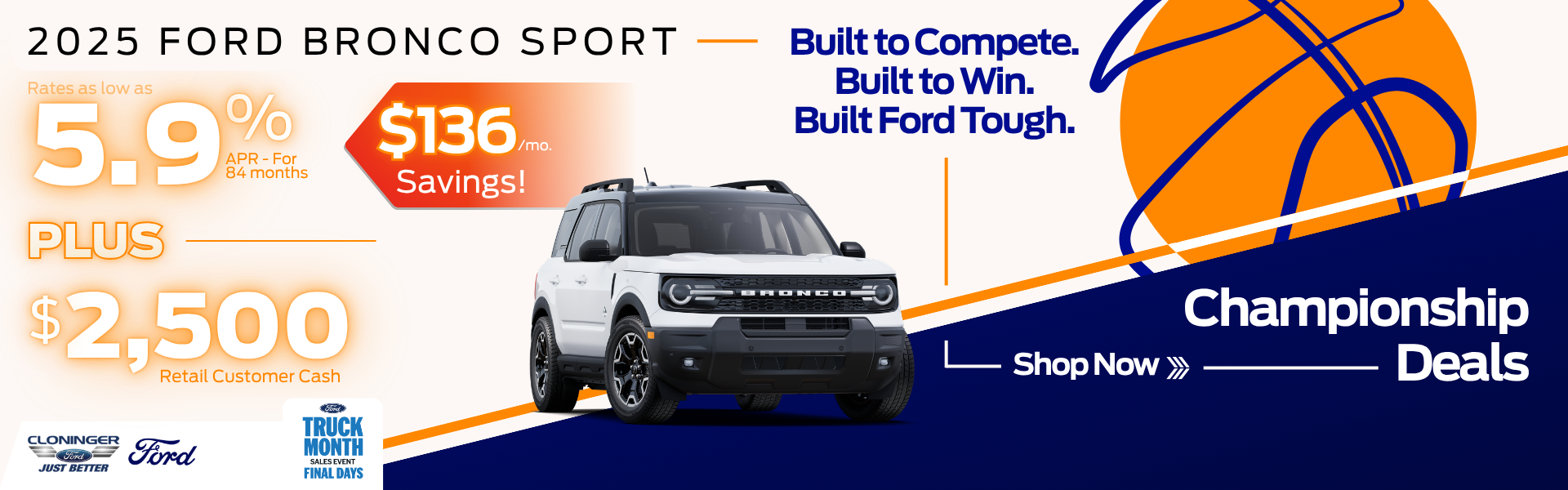 Get 5.9% APR for 84 mos. + customer cash