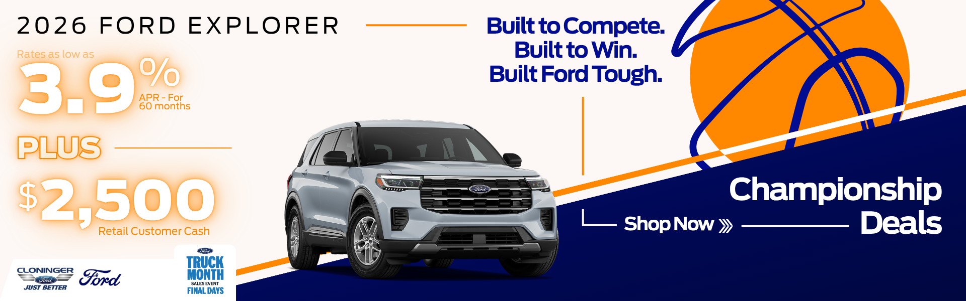 Get 3.9% APR for 60 mos. + bonus cash on 2026 Explorer