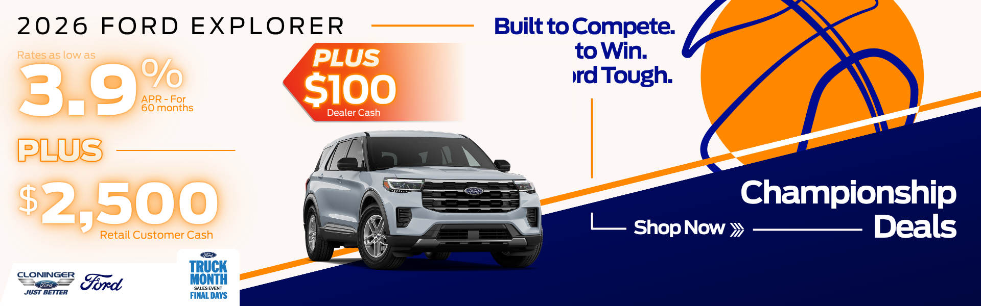 Get 3.9% APR for 60 mos. + bonus cash on 2026 Explorer