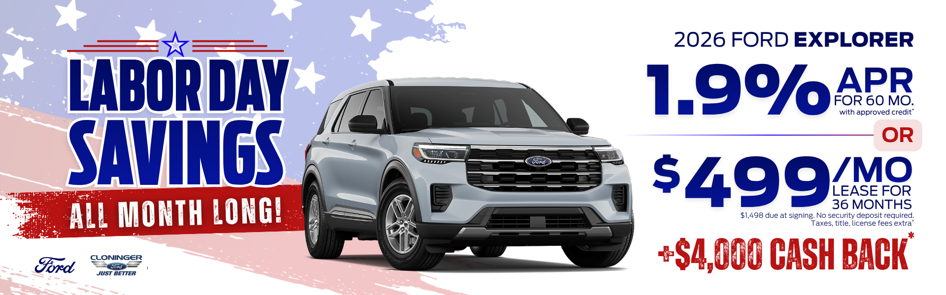 Get 1.9% APR for 60 mos. or lease for $499/mo. for 36 mos.