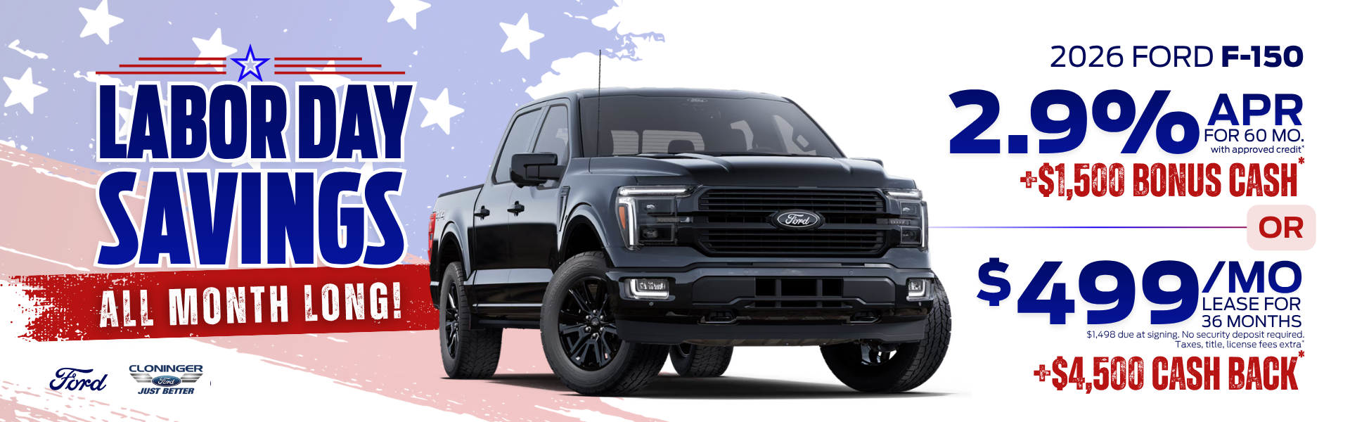 Get 2.9% APR for 60 mos. or Lease for $499/mo for 36 mos.